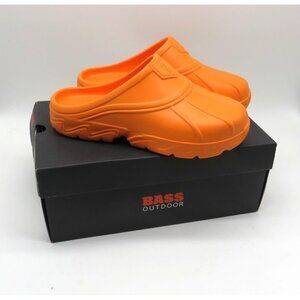 Bass Outdoor Unisex Orange Rubber Slip On Clogs Rugged Durable NEW